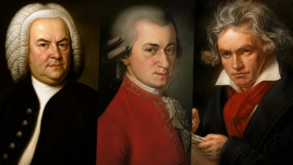 Les 3 meilleurs compositeurs de tous les temps : Bach, Mozart et Beethoven